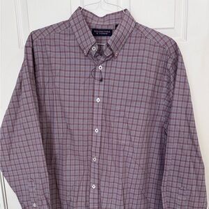 Roundtree & Yorke Men's Red Plaid Button Down Shirt